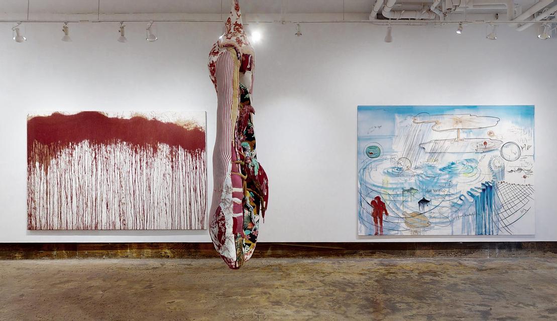 Hermann Nitsch, tamara Kostianovsky and Fabrice Hyber