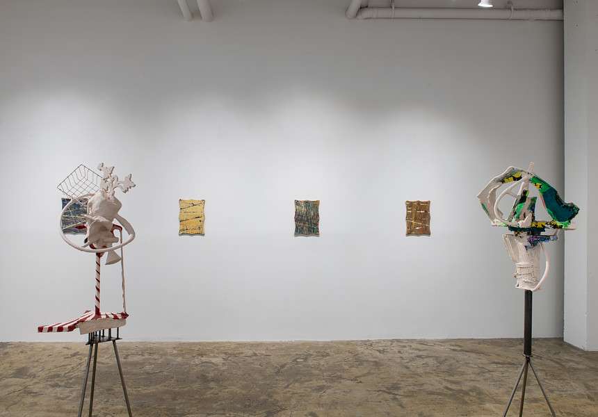 INSTALLATION VIEW _ PAINTINGS BY PETER ACHESON & SCULPTURES BY GRET STERRETT SMITH