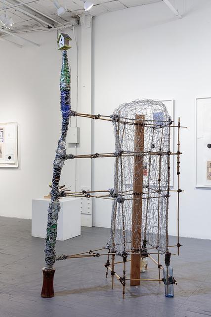 90 x 64 x 32''; Wire, Bamboo, Screws, Bottles, Wood, Bird House, Vegetables; 2008