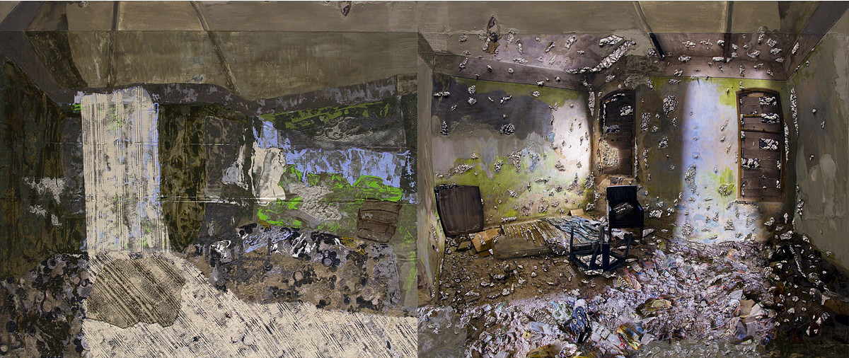 Mirror Ceiling: A Room with a Mattress and a Chair