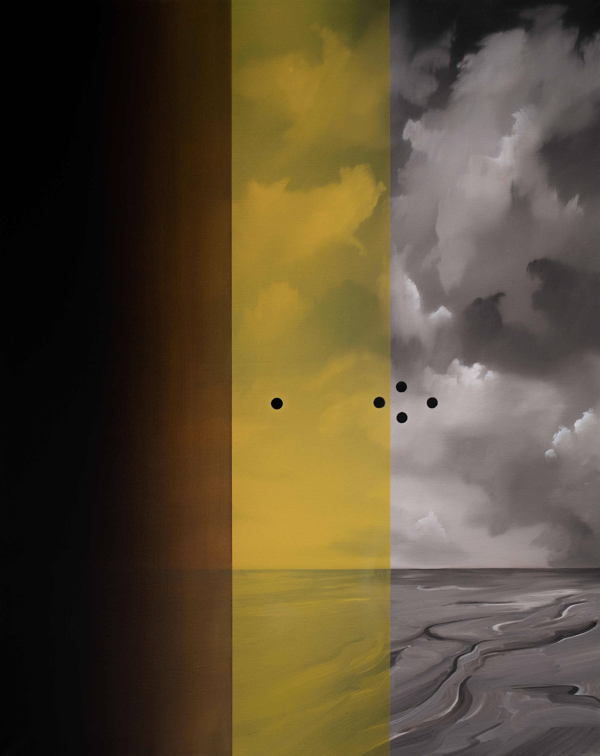 Deep brown and yellow glass