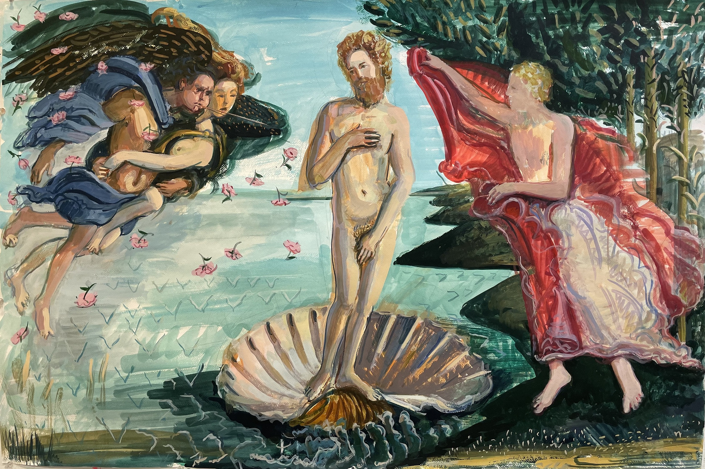 The Birth of Venus Barbata (After Botticelli)