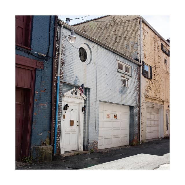 Blue Alley House, 18 x 18 in, Archival Print on Canson Baryta Photographique Paper, 2015- 2020, edition of five 