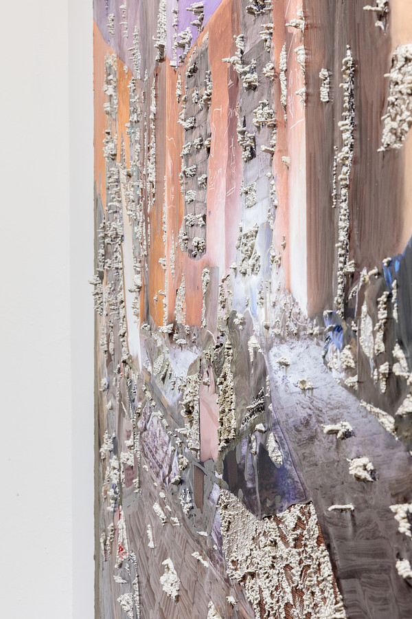 Doubled Arched Reflection in My Memory in Purple and Orange - Detail