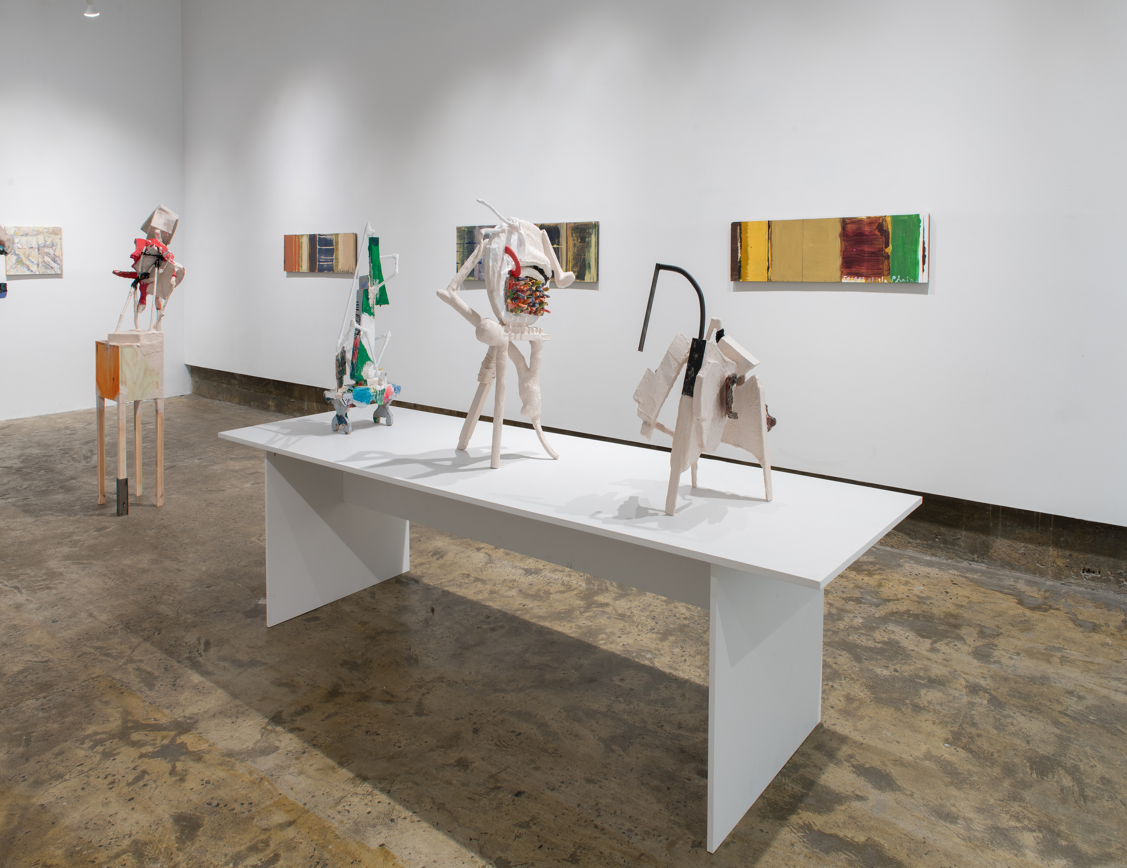 INSTALLATION VIEW _ PAINTINGS BY PETER ACHESON & SCULPTURES BY GRET STERRETT SMITH