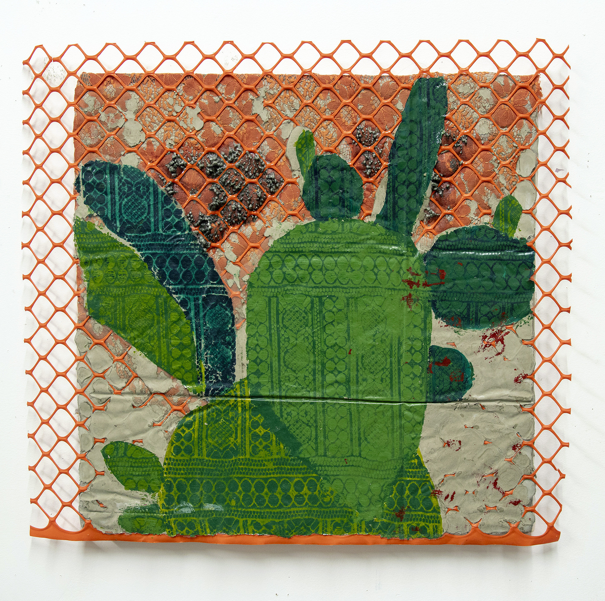 Orange Fence with Cactus